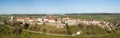 Aerial panorama image of old Swiss town Romont, Royalty Free Stock Photo