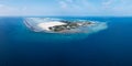 Aerial panorama of the island of Himmafushi Royalty Free Stock Photo