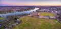 Aerial panorama landscape of Murray River. Royalty Free Stock Photo