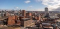 Aerial panorama of Leeds city centre in a cityscape skyline Royalty Free Stock Photo