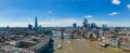 Aerial panorama of London July 2022 heat wave