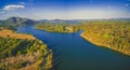 Aerial panorama of Molonglo river. Royalty Free Stock Photo