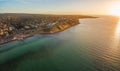 Aerial panorama of Mornington Peninsula coastline and Nepeann Hi Royalty Free Stock Photo