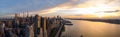 Aerial panorama NewYork sunset. View of Hudson River Royalty Free Stock Photo