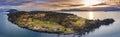 Aerial Panorama of the North End of Lummi Island, Washington. Royalty Free Stock Photo