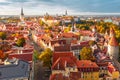 Aerial panorama of Old town, Tallinn, Estonia Royalty Free Stock Photo