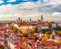 Aerial panorama of Old town, Tallinn, Estonia Royalty Free Stock Photo