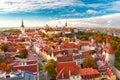 Aerial panorama of Old town, Tallinn, Estonia Royalty Free Stock Photo