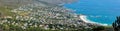 Aerial panorama photo of Cape Town. Panorama photo Camps Bay Western Cape, South Africa. Royalty Free Stock Photo