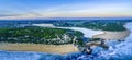 Point Ritchie lookout and Hopkins River mouth at dusk.