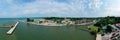Aerial panorama of the Port Dover, Ontario, Canada Marina