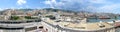 Aerial panorama of port of Genoa, Italy