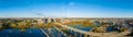 Aerial panorama print of Richmond Virginia 2023. View of city and James River Royalty Free Stock Photo