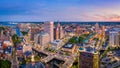 Aerial panorama of Providence, Rhode Island Royalty Free Stock Photo
