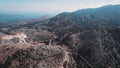 Aerial panorama of Psiloritis mountains range in summer, Crete, Greece