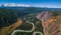 Aerial panorama of the river of Chuya