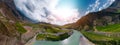 Aerial panorama of the river of Katun Royalty Free Stock Photo