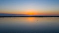 Aerial panorama of the rivers of the Astrakhan region in the spring. Volga river. Royalty Free Stock Photo