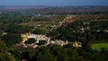 Aerial Panorama of Ruined buddhist stupas in Inn Dein, Myanmar