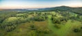 Rural area and Myall Lake at sunset. Royalty Free Stock Photo