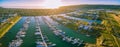 Aerial panorama of Safety beach suburb and marina with Port Phil Royalty Free Stock Photo