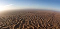 Aerial panorama in Sahara desert at sunrise Royalty Free Stock Photo