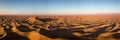 Aerial panorama in Sahara desert at sunrise Royalty Free Stock Photo