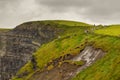 Aerial panorama of the scenic Cliffs of Moher in Ireland Royalty Free Stock Photo