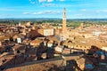 Aerial panorama of Siena, a beautiful medieval town in Tuscany Italy Royalty Free Stock Photo