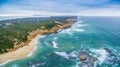 Aerial panorama of Sorrento Back Beach and coastline. Mornington Peninsula, Melbourne, Australia.