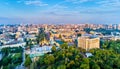 Aerial panorama of St. Michael Golden-Domed Monastery, Ministry of Foreign Affairs and Saint Sophia Cathedral in Kiev Royalty Free Stock Photo