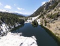 Aerial panorama of Suhoto Lake, Rila Mountain, Bulgaria