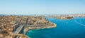 Aerial panorama sunrise photo - Ancient capital city of Valletta