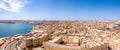 Aerial panorama sunrise photo - Ancient capital city of Valletta