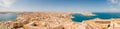 Aerial panorama sunrise photo - Ancient capital city of Valletta