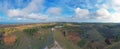 Aerial panorama from Teletubbies Hill on Nusa Penida Bali Indonesia