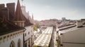 Aerial panorama of town square in Rzeszow