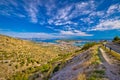 Aerial panorama of Trogir and Kastela bay