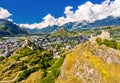 Valere Basilica and Tourbillon Castle in Sion, Switzerland Royalty Free Stock Photo