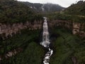 Aerial panorama view of Bogota river canyon waterfall Salto del Tequendama in Soacha Cundinamarca Colombia South America
