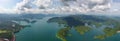 Aerial panorama view of Cheow Lan Lake Royalty Free Stock Photo