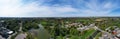 Aerial panorama view of downtown New Hamburg, Ontario, Canada