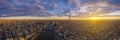 Aerial panorama view by drone of Tokyo Cityscape with Tokyo Sky Tree visible in Tokyo city, Japan