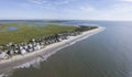 Aerial panorama view of Folly Beach, South Carolina Royalty Free Stock Photo