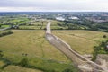 Aerial panorama view of The new Wichelstowe southern access road construction in Swindon, Wiltshire Royalty Free Stock Photo