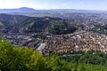 Aerial panorama view over the historical Old Town in the city of Brasov Royalty Free Stock Photo