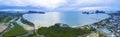 Aerial panorama view of prachuap khiri khan harbor southern of t