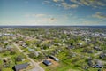 Aerial panorama view of residential quarters at beautiful town urban landscape the Stroud Oklahoma US