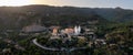 aerial panorama view of the Sanctuary of our Lady of the Holy Fountain in Murcia in the morning sun