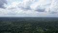 Aerial panorama view of the silty Amazon River